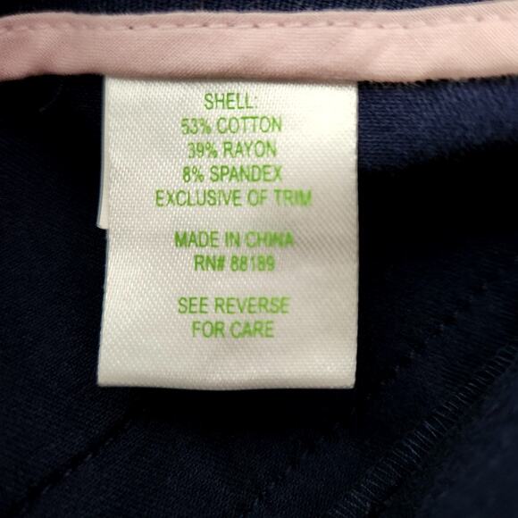 Lilly Pulitzer Jet Set Trouser Chino Pant Flare Cuffed Leg Navy Womens Size 6 - Picture 5 of 6